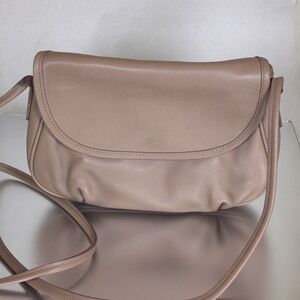 Vintage 1990s Coach Leather Shoulder Pouch Purse, Putty Tan